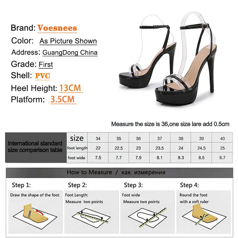 Сандалии женские на платформе 13 см ПВХ босоножки с круглым носком ремешок