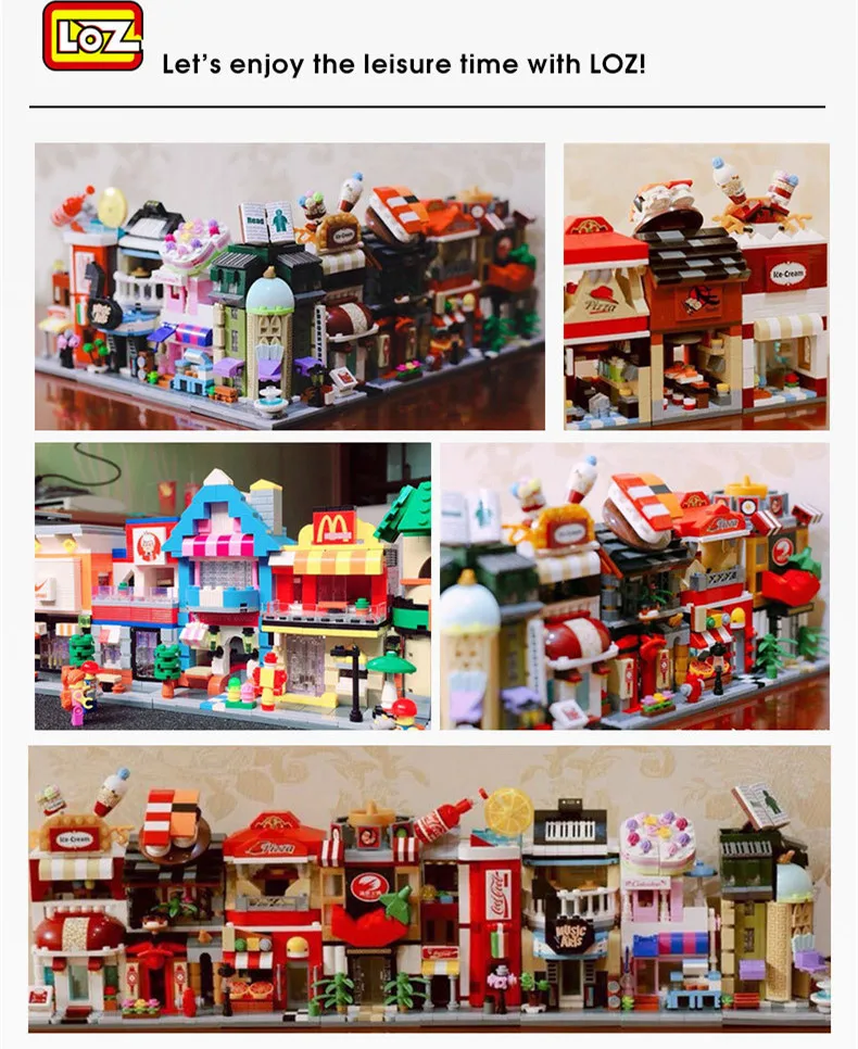 Mini bloques de construcci&oacute;n de LOZ Street para ni&ntilde;os, juguetes de construcci&oacute;n, rompecabezas, regalo para adultos, sin caja, 4 unids/set-2