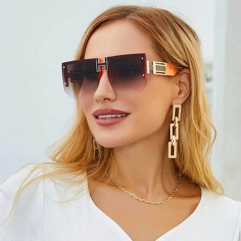 

Square Sunglasses Women Vintage Sun Glasses Brand Designer Multicolor Eyeglass Oculos De Sol Feminino H Letter Sun Shades