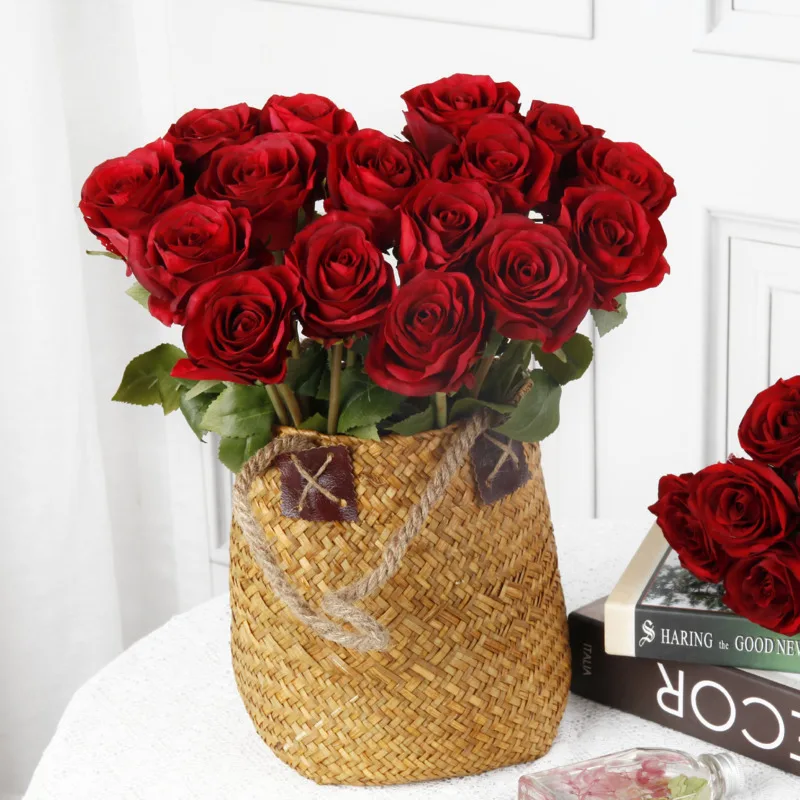 

Букет роз, искусственные цветы, Шелковый цветок, Осеннее украшение для свадьбы, украшение для дома, искусственный сад