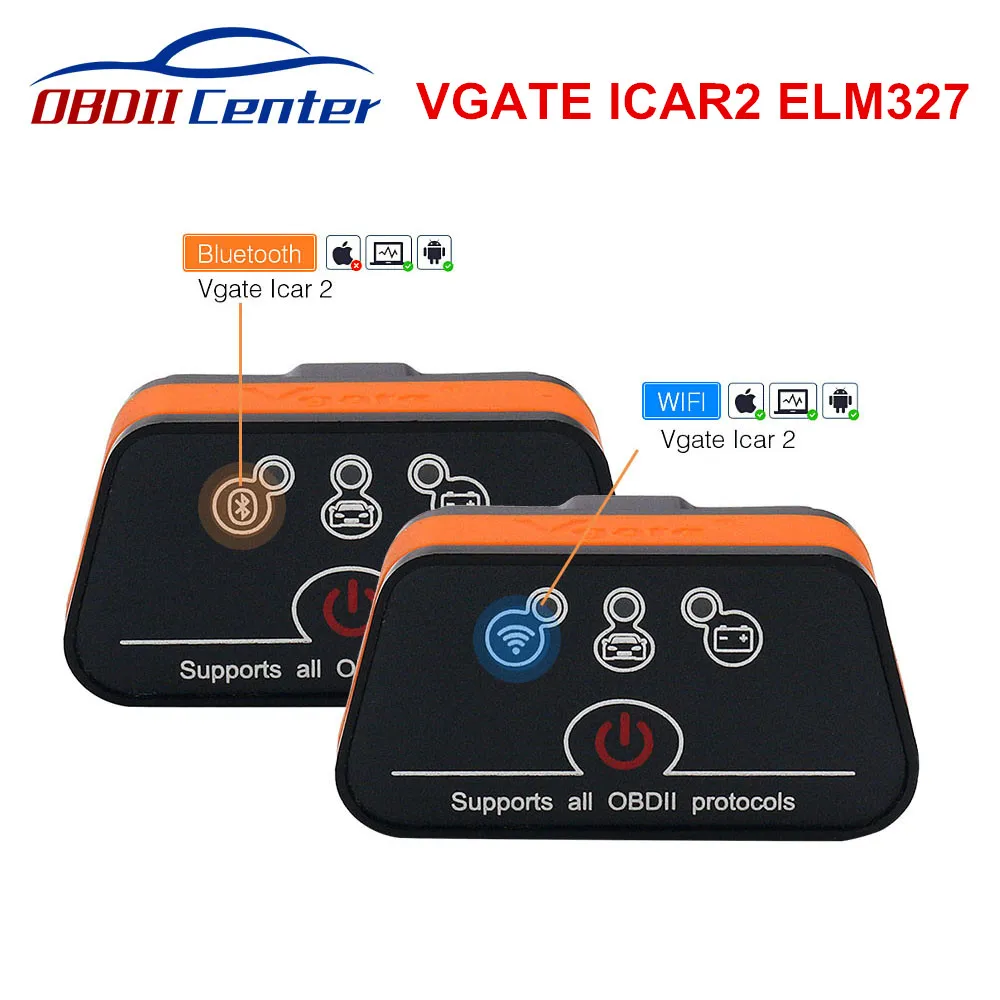 Оригинальный диагностический сканер Vgate Icar2 Wi Fi Bluetooth ELM327 ICAR 2 IOS Android ELM 327 V2.1 для