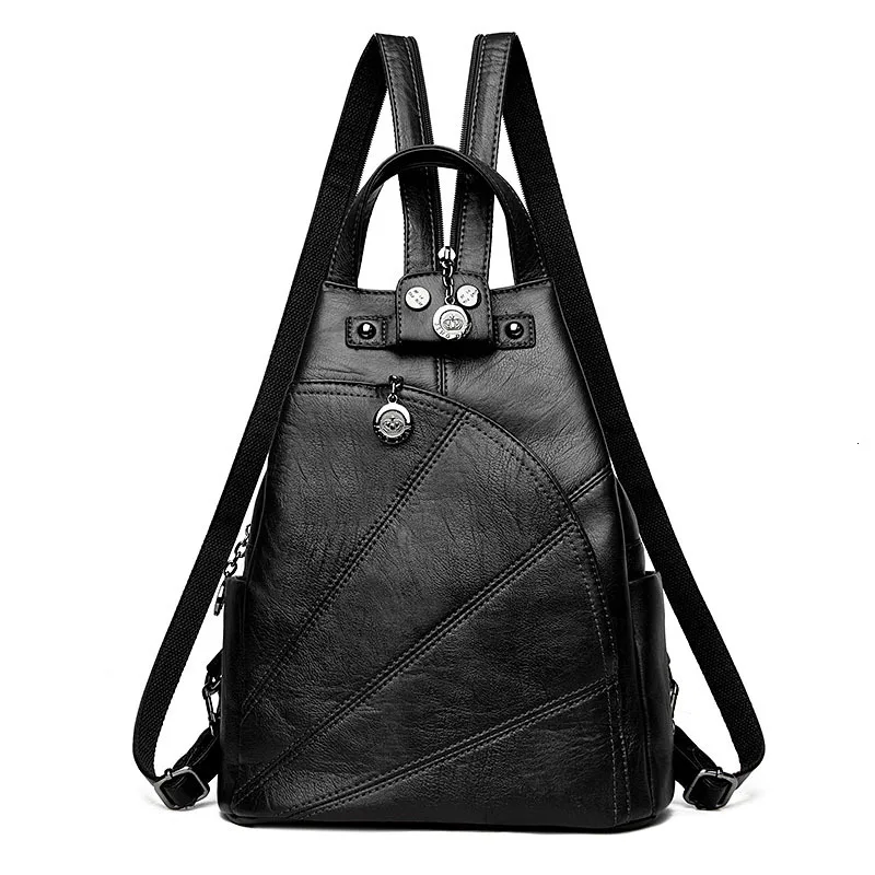 Женские винтажные кожаные рюкзаки Женская дорожная сумка через плечо Sac A Dos Femme