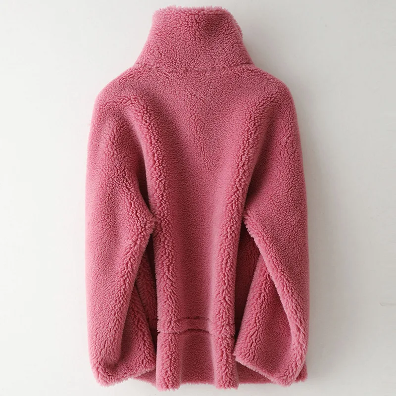 Пальто из натурального меха женская шерстяная куртка осенне зимнее пальто