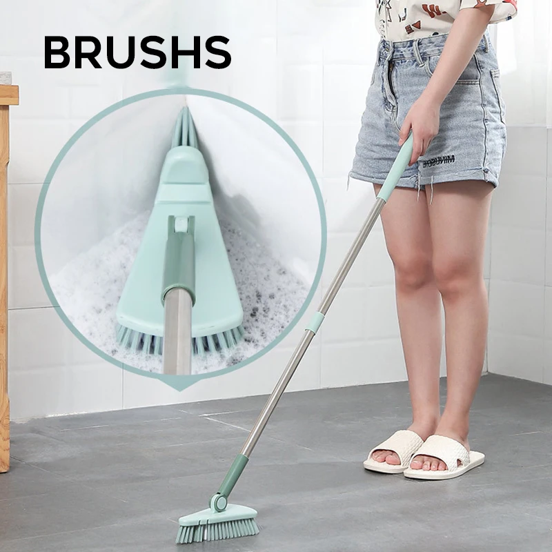 

Tile Floor Scrub Brush Triangular & Bendable Design Stiff Bristle Grout and Corner Scrubber Household Cleaning Supply HANW88