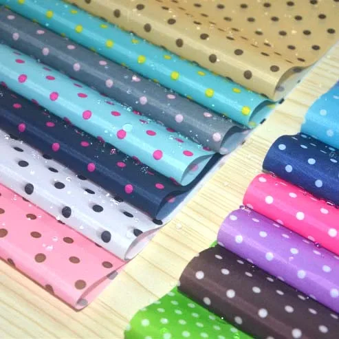 190T полиэстер тафта с полиуретановым покрытием в горошек водонепроницаемая ткань