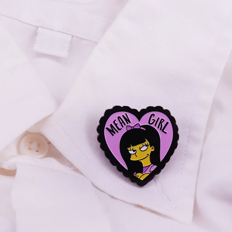 

SP305 Fashion Girl Funny Pins Enamel Brooches for Women Lapel pin Cartoon Metal Badge Collar Jewelry Women Gift 1pcs