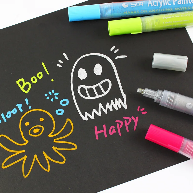 STA 14 цветов s акриловые маркеры многофункциональные яркие цветные для рисования