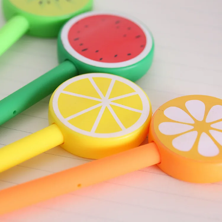 С героями мультфильмов фруктовая гелевая ручка Симпатичные оранжевого цвета с