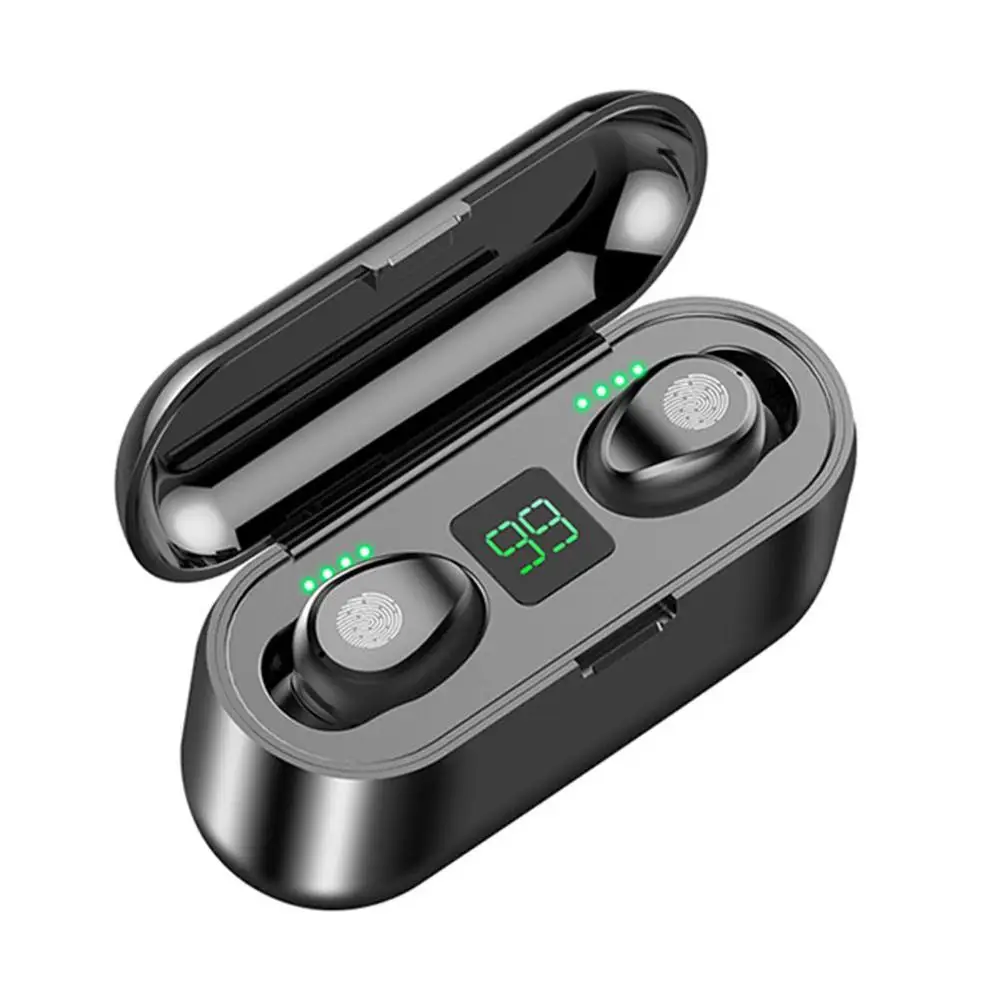 Tonbux F9 TWS мини беспроводные Bluetooth 5 0 наушники Smart Touch 8D стерео гарнитура с 2000 мАч