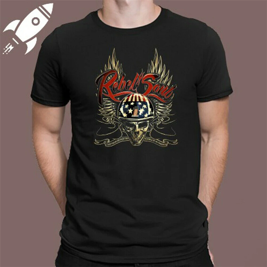 Детская черная футболка в стиле рок Rebel Soul Rock Music Мужская размера S M L Xl 2Xl 3Xl Homme