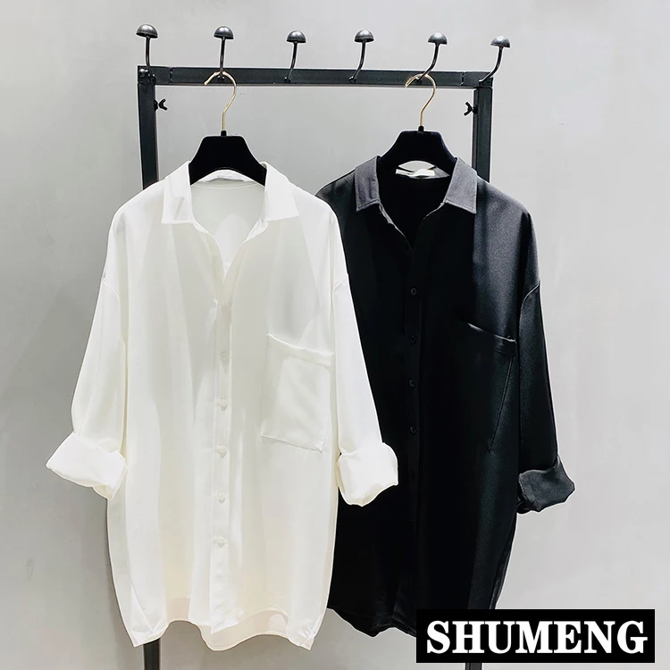 Новая модная Осенняя элегантная женская шифоновая блузка средней длины с