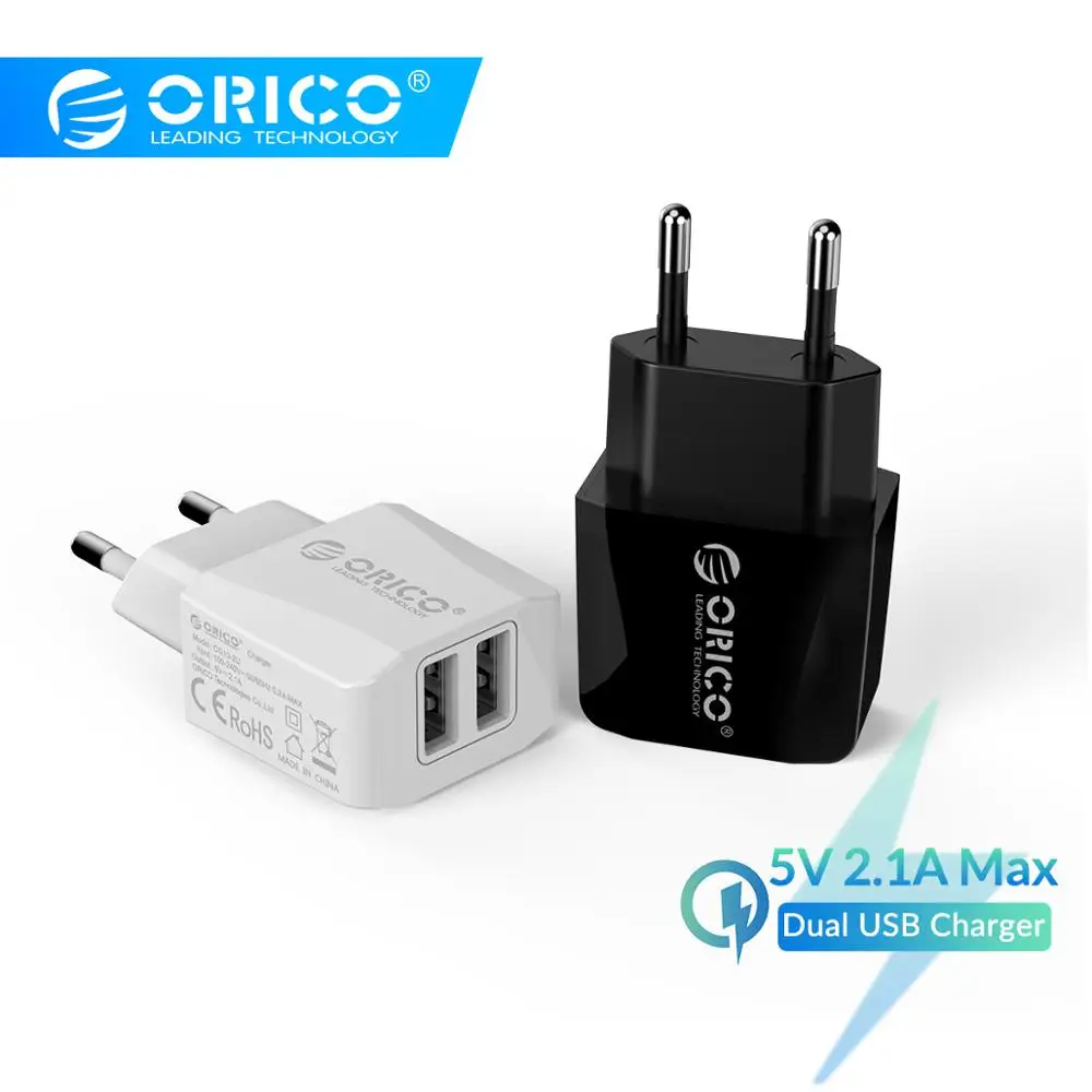 ORICO 5 в 2.1A USB зарядное устройство 2 порта зарядное устройство для iPhone iPad samsung Xiaomi huawei EU зарядное устройство для мобильного телефона