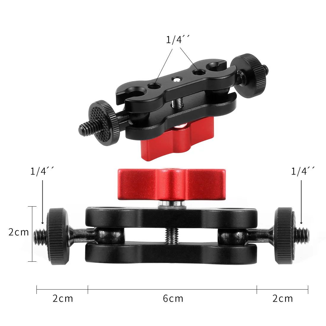 Многофункциональный двойной шаровой головкой Горячий башмак 1/4 &quotштатив Magic Arm