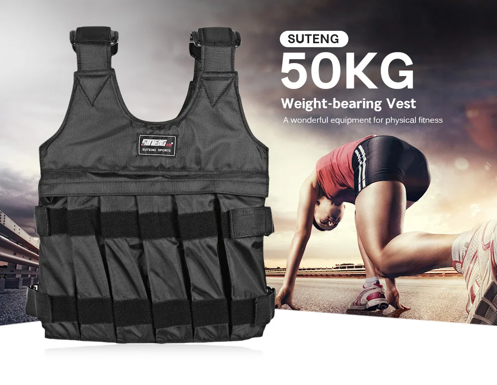 

20kg/50kg Loading Weight Vest For Boxing Weight Training Workout Fitness Gym Equipment Adjustable Waistcoat Jacket Sand Clothing