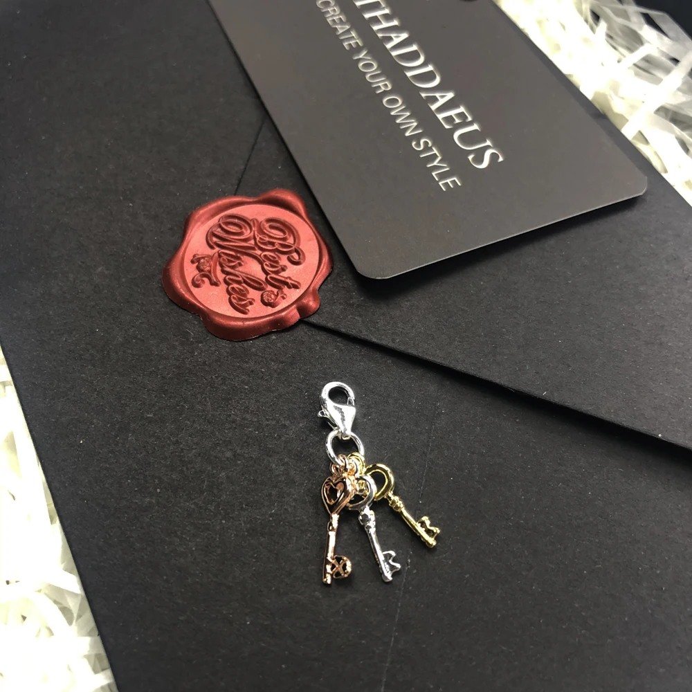 Классические Подвески с трехцветными ключами из чистого серебра 925 пробы подарок