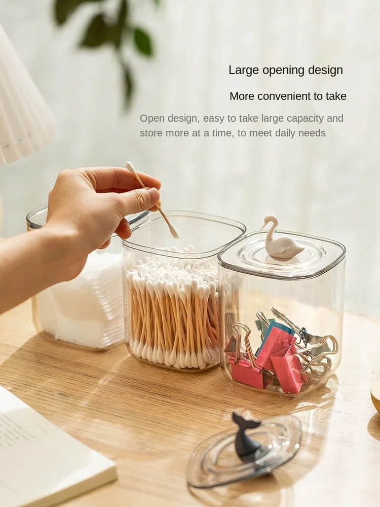 Cotton Pad Storage Box Cute Desktop Dustproof and Transparent Creative Swabs Facial Wipe Boxes | Дом и сад