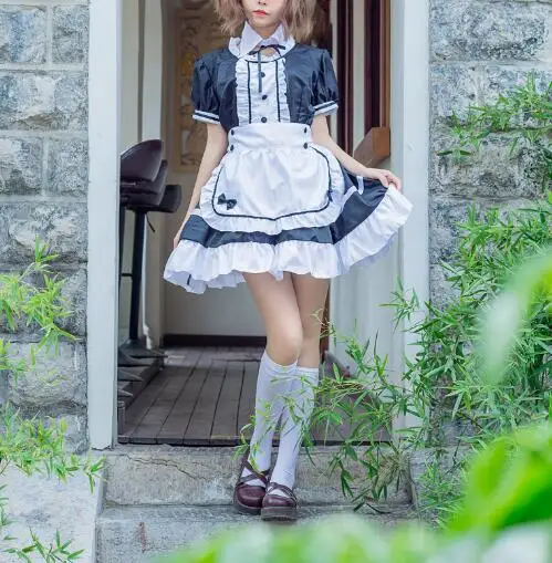 

New Sexy Sweet Gothic Lolita Dress French Maid Costume Anime Cosplay Sissy Maid Uniform Plus Halloween Costumes For Women
