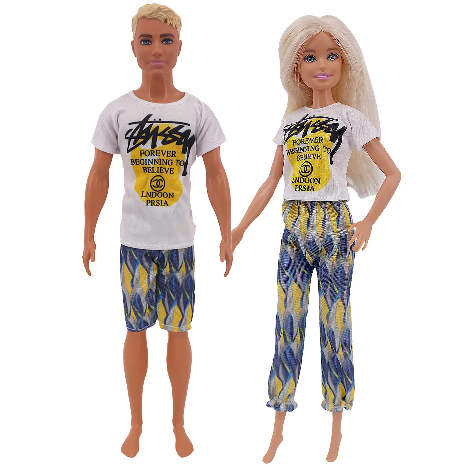 Одежда Barbies &amp Kens 2 шт. парная одежда точечное платье рубашка джинсовая юбка в