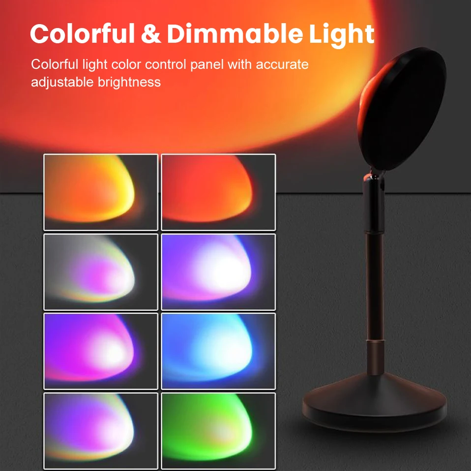Лампа для проекции заката AVATTO Tuya RGB-светодиод Радужный закат проексветильник
