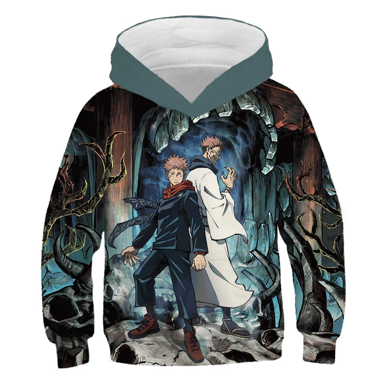 

2021 New Kids Boys Devils killer Hoodies 3d Print Cosplay Japanese Ghost blade Children Autumn Long Sleeve Demon Slayer Clothes