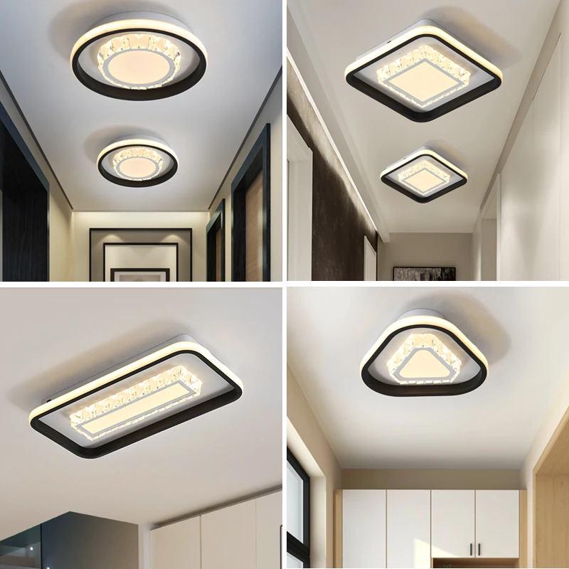 

New Dimming Modern LED Ceiling Lights Indoor Lighting Living Room Bedroom Corridor Aisle Home Iron Aluminum Acrylic Crystal Lamp