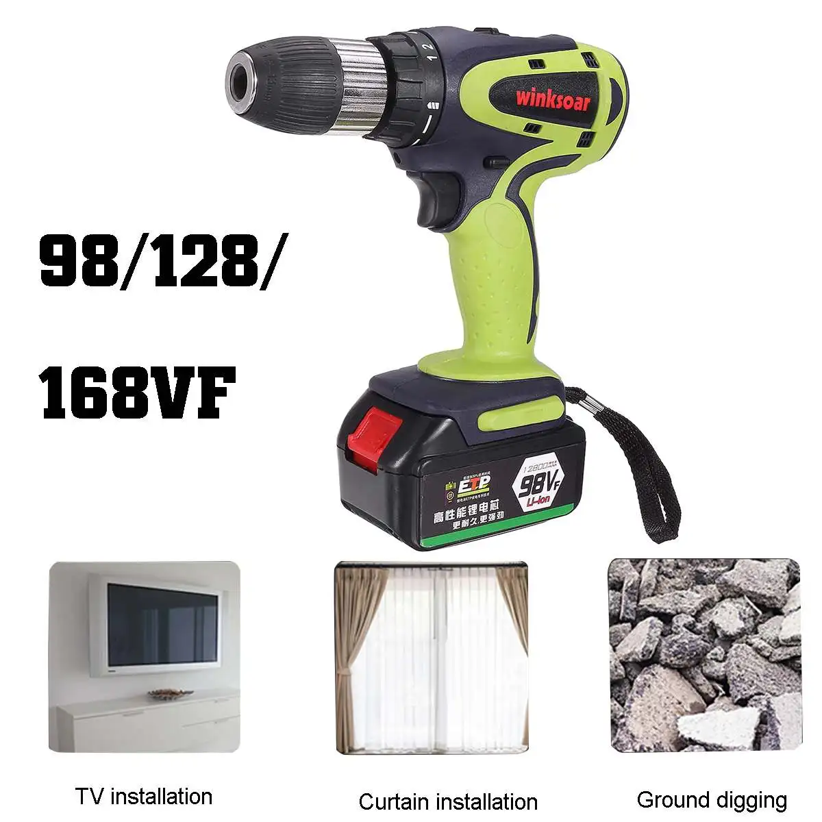 

Brushless Electric Screwdriver Drill 28V 19800mah Lithium Battery Driver Power Tools 13MM 18+1Torque Mini Impact Cordless Drill