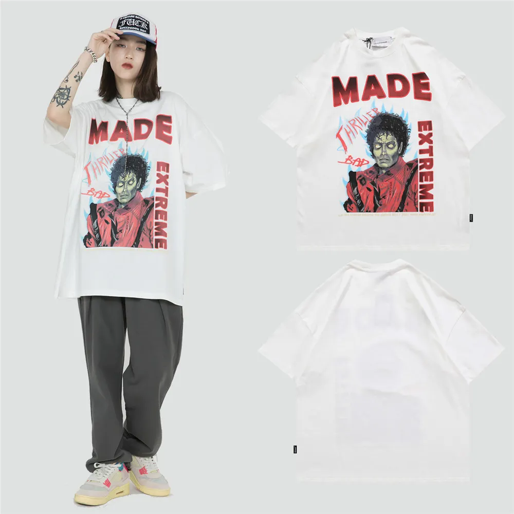 

2021 Men Hip Hop Streetwear T-Shirt Funny Graphic Printed T Shirt Harajuku Cotton Tshirt Summer Short Sleeve Tops Tees Black