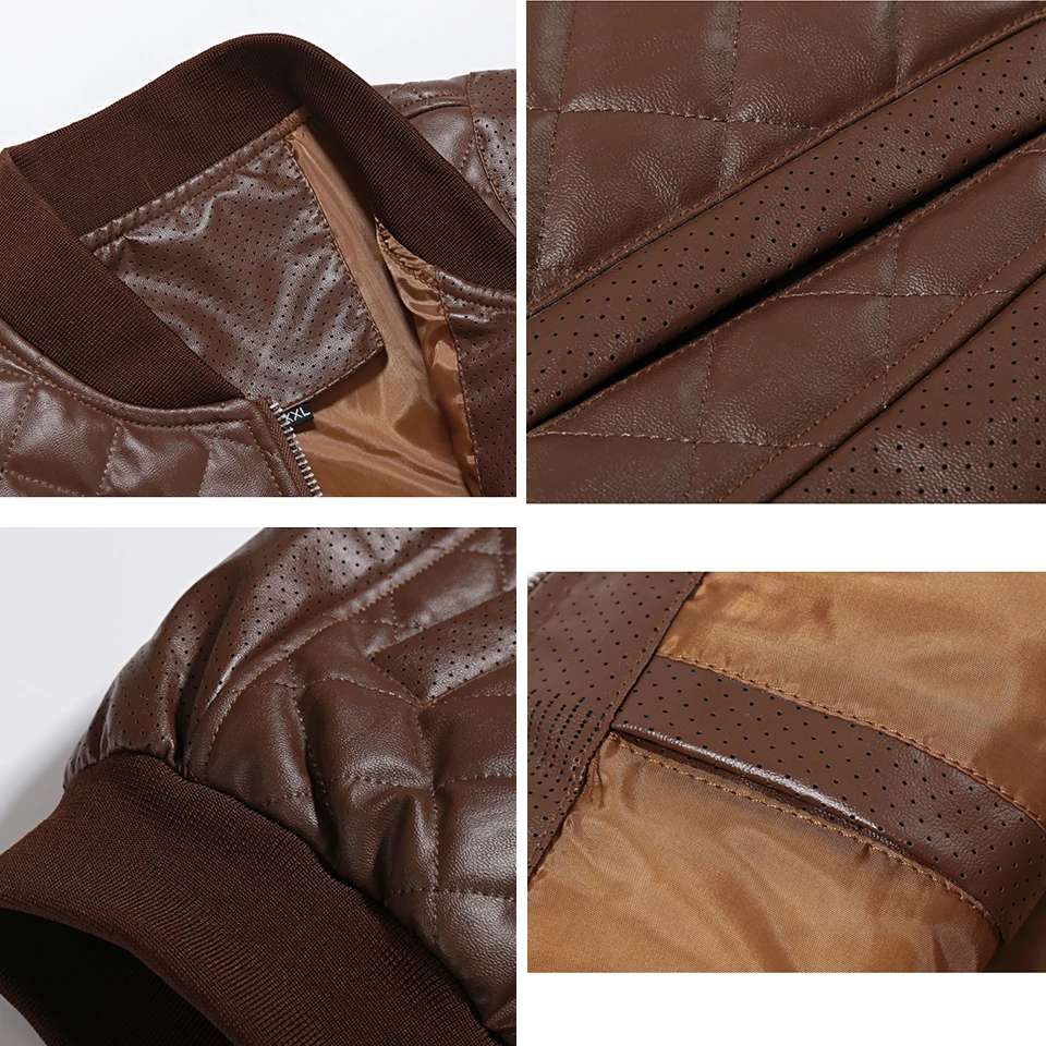 Мужская кожаная куртка на осень и зиму 2020 Повседневная модная мотоциклетная с