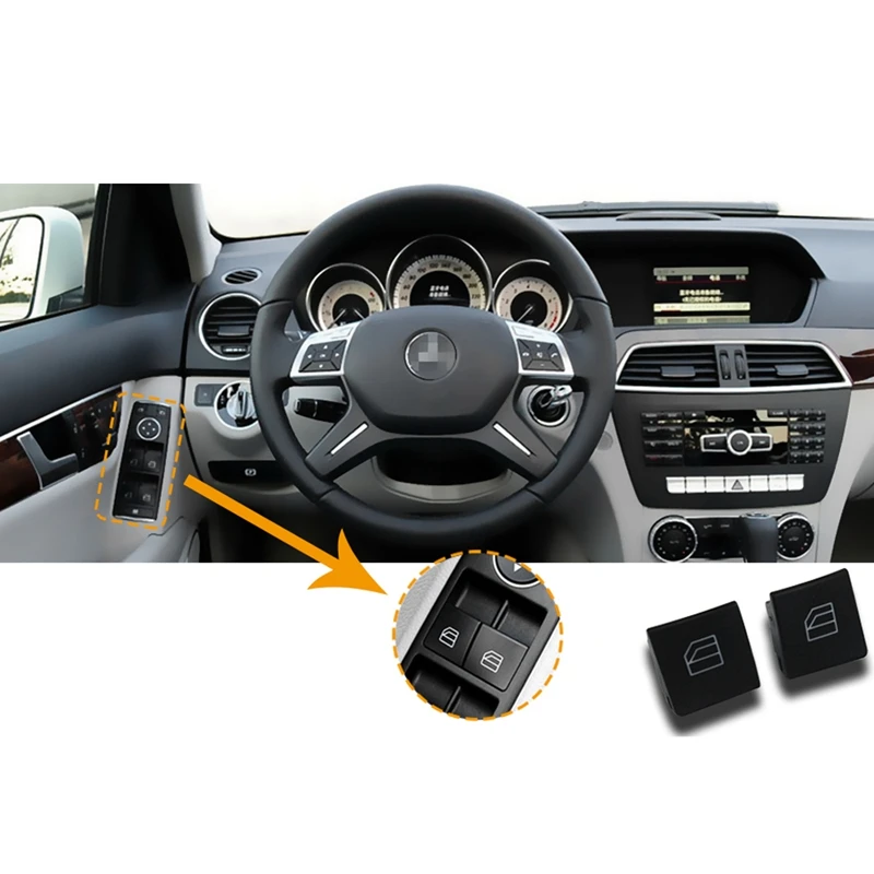 

Крышки кнопок оконного переключателя для Mercedes Benz W204 W212 C E Glk Class, крышки кнопок ремонта передних левых + правых оконных переключателей