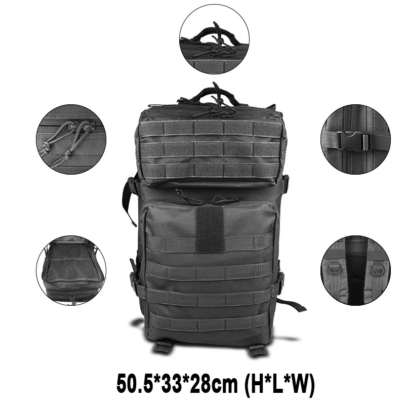 

40L Outdoor Tactical Backpack Military Rucksacks Men Waterproof Sport Travel Backpacks Camping Mochila Fishing Hunting Bags