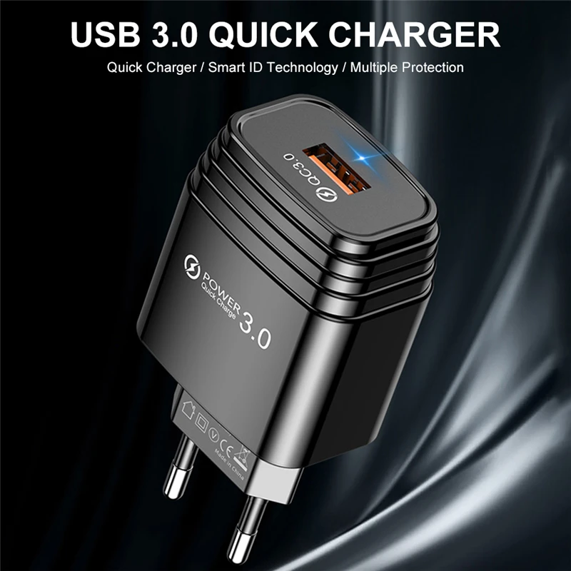 Штепсельная Вилка EU/US/UK быстрое зарядное устройство USB для путешествий настенный