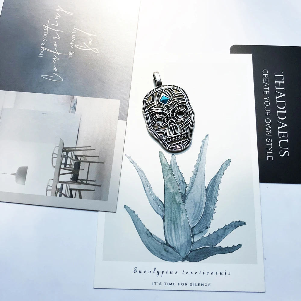 Кулон в виде черепа с синей ПАВЕ ювелирные изделия из серебра 2018 пробы