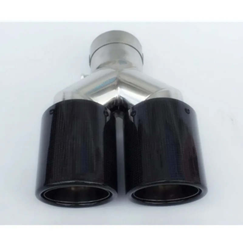 1 шт. Универсальный двойной наконечник для выхлопной трубы из глянцевого