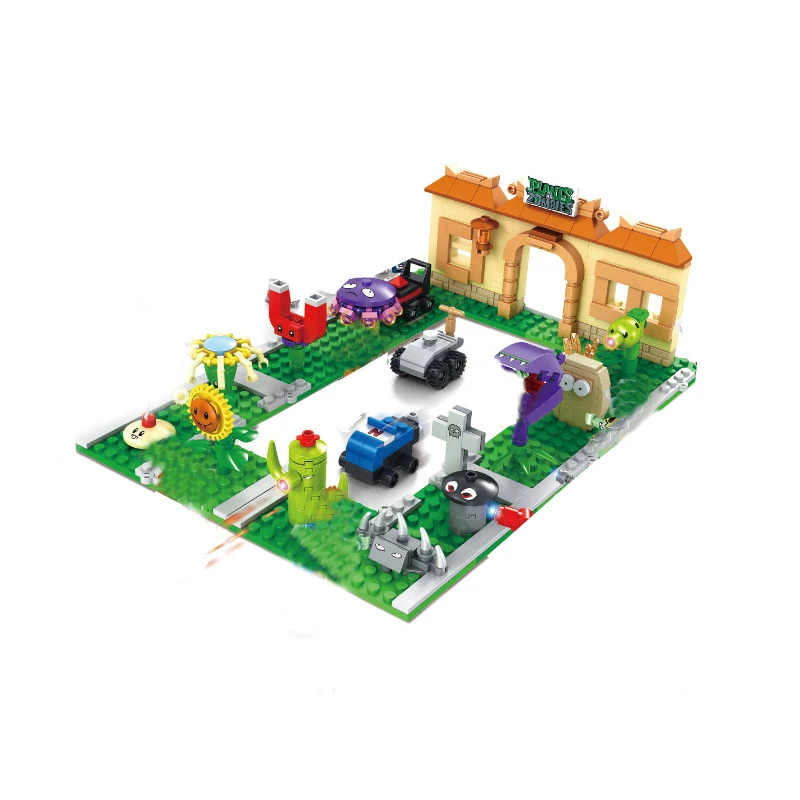 

New Style Set With Figures Big Battle Crazy Backyard Building Blocks Bricks Compatible Gift