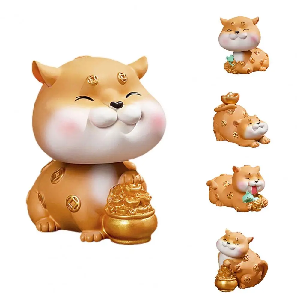

Puppy Doll Exquisite Cartoon Shape Resin Adorable Shaking Dog Model for Home