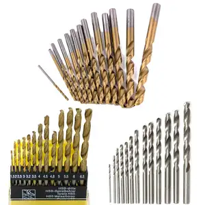 Сверло с круглым хвостовиком 13PCS1.5-6.5 мм, сверло с титановым покрытием с покрытием HSS для деревообработки, набор сверл для дерева, меди и металла
