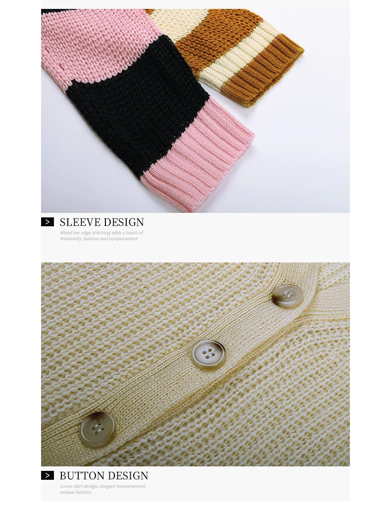 

Eur and US Women's Coat Knit Cardigan Fashion Women streetweater Loose casual Patchwork Female Shirts 2020 autumn/winter