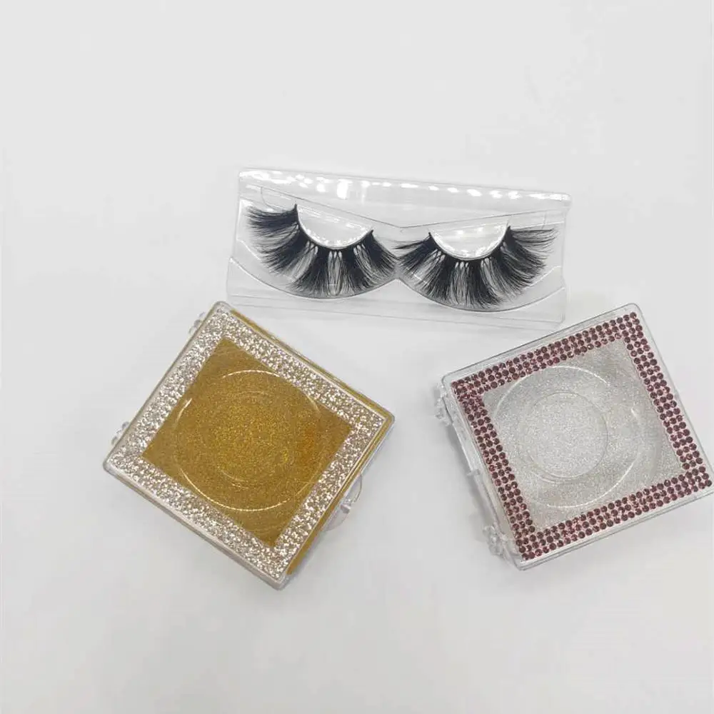 Цветные алмазные коробки для упаковки ресниц оптом блестящий пластиковый чехол