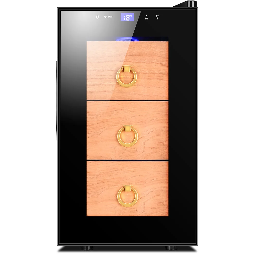 Humididor de cigarros inteligente, estante de madera de cedro espa&ntilde;ol, refrigerador para la Caja, ahorro de energ&iacute;a, sin ruido, refrigerador de aire fresco para el hogar-5