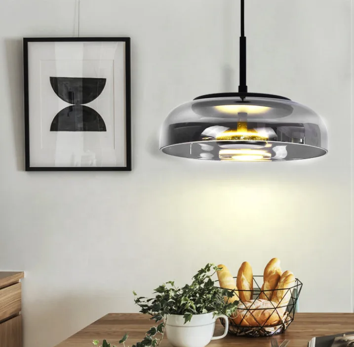 Новая роскошная металлическая стеклянная Светодиодная лампа 12 Вт подвесная