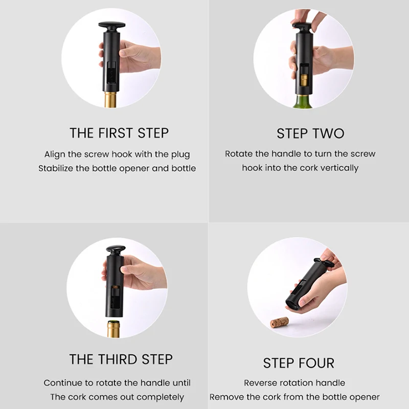 

Manual Wine Corkscrew With Foil Cutter New Easy Red Wine Bottle Opener Wine Opener For Red Wine Champagne Kitchen Tools
