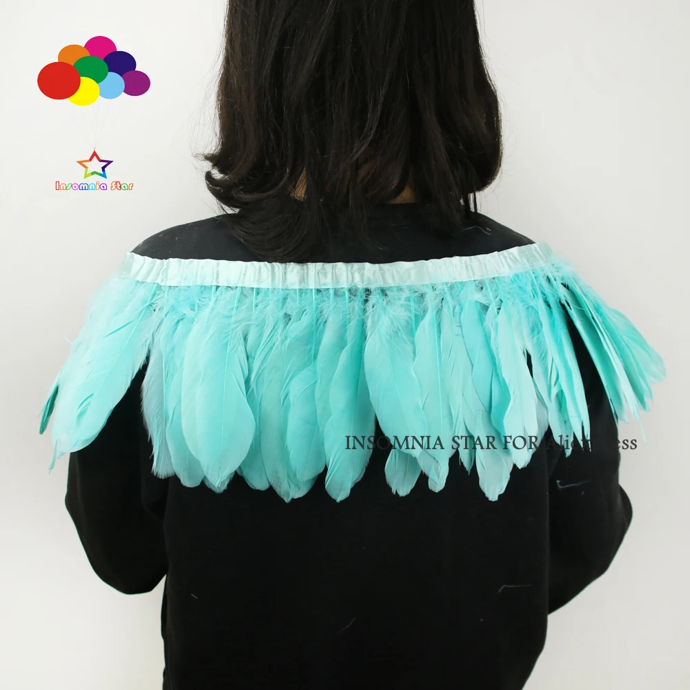 2 шт./упаковка отделка из гусиного пера и сатина с бахромой ширина 6 8 дюймов/15 20