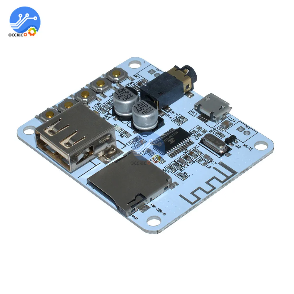1 комплект Bluetooth 2 Аудио приемник плата с USB TF слот для карты DC 5V беспроводной