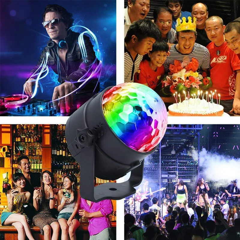 Цветной Вращающийся лазерный светильник для сцены, светодиодный праздничный диско-шар, лазерный проектор для сцены, RGB сценический светиль...