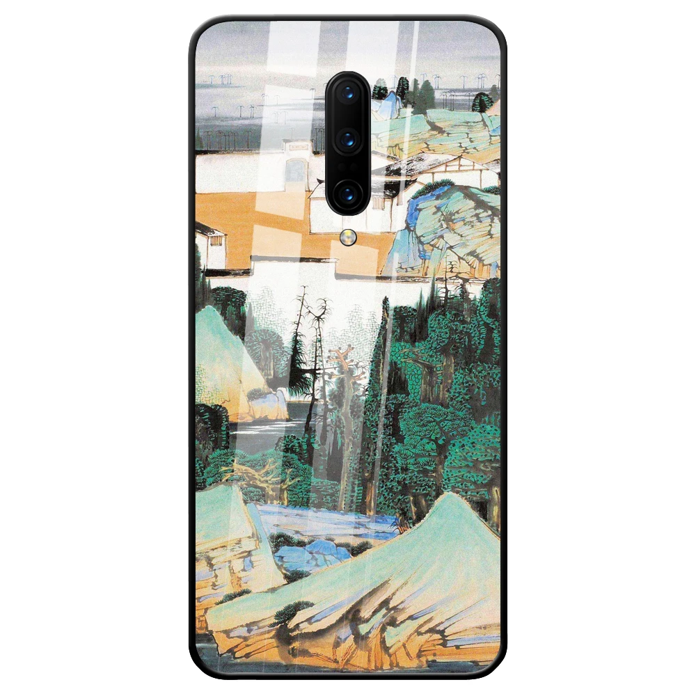 Phone Case For OnePlus 7 pro 6T 6 5T 5 TPU Cover with Printed Tempered Glass |
