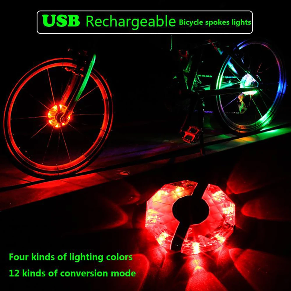 

Bicycle Wheel Light Bike Front/Tail Hub Light Led Spoke Warning Lamp Cycling Decoration Night Riding Bike Accessories