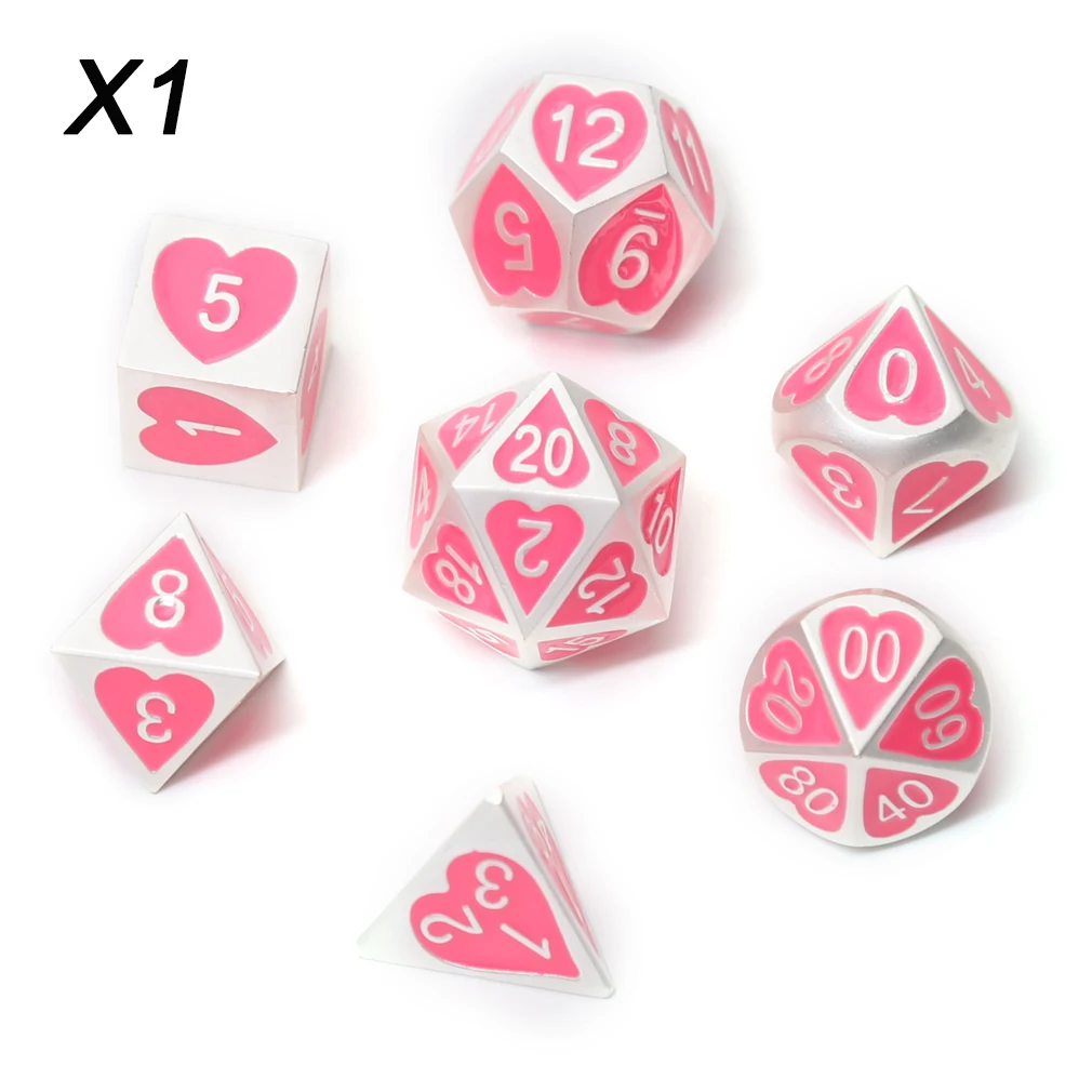 Chengshuo dnd металлические игральные кости набор rpg многогранные d20 12 10 8 6 черные