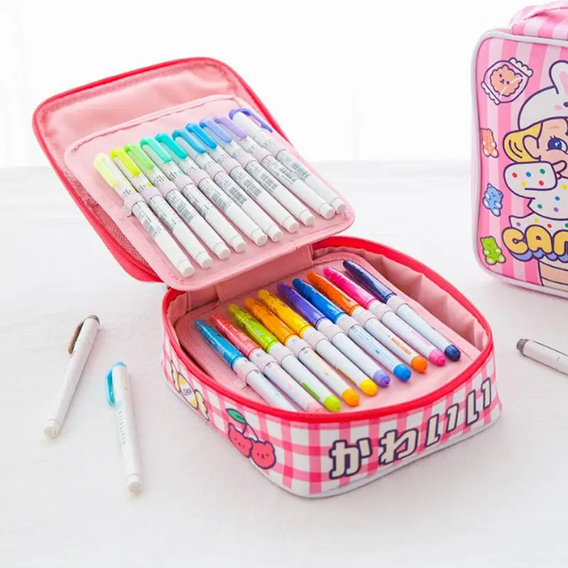 Bentoy детская шкатулка для щетки, студенческий чехол для карандашей, ручка, сумка для девочек, вместительный косметический чехол, мультяшный ...