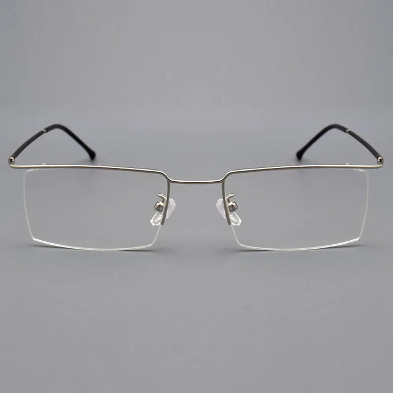 Оправа для очков для бровей мужская светло-золотистая квадратная прямая для близорукости с плоским комфортным золотым ободком и линзой по рецепту.