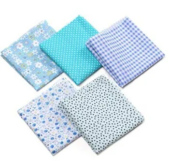 Blue 50cmX50cm 50*50cm Cotton Fabric Printed Cloth doll Sewing Quilting Fabrics for Patchwork Home Needlework DIY Handmade Material - Цвет: Blue 50cmX50cm